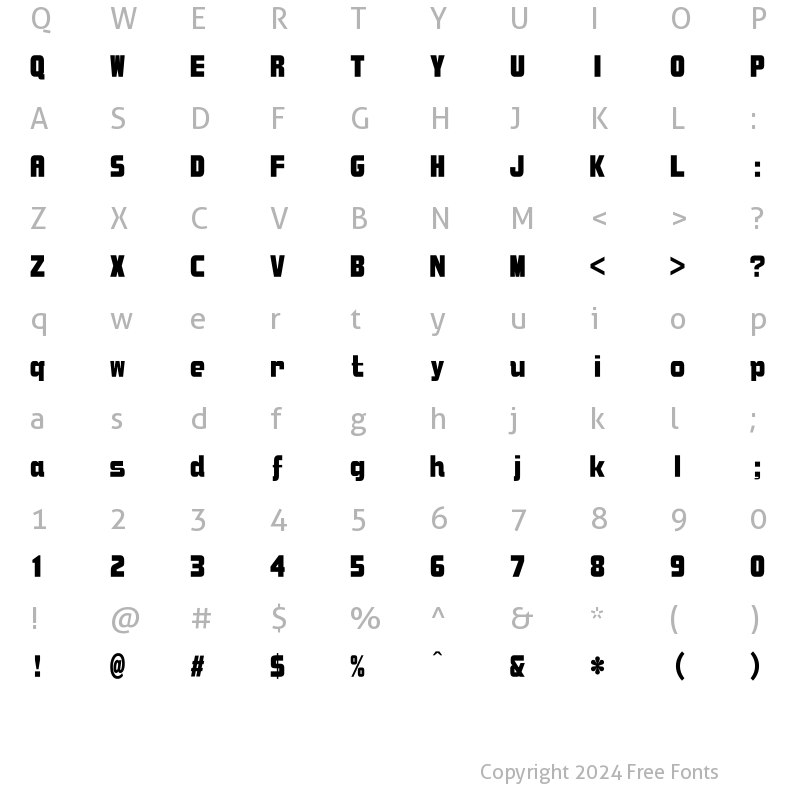 Character Map of DFZongYiW9U-B5 Regular