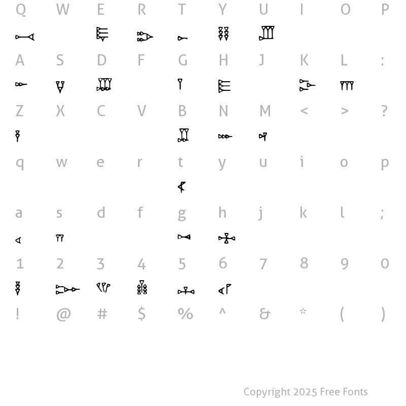 Character Map of DH Ugaritic DH Ugaritic