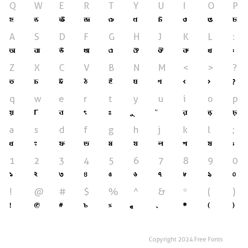 Character Map of DhakarchithiMJ Bold