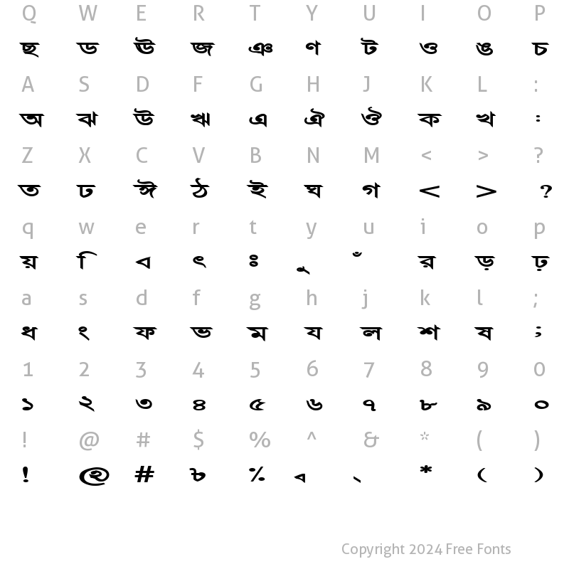 Character Map of DhanshirhiEMJ Bold