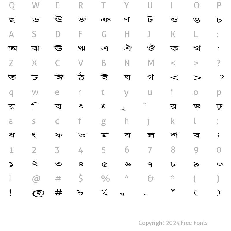 Character Map of DhanshirhiEMJ Regular