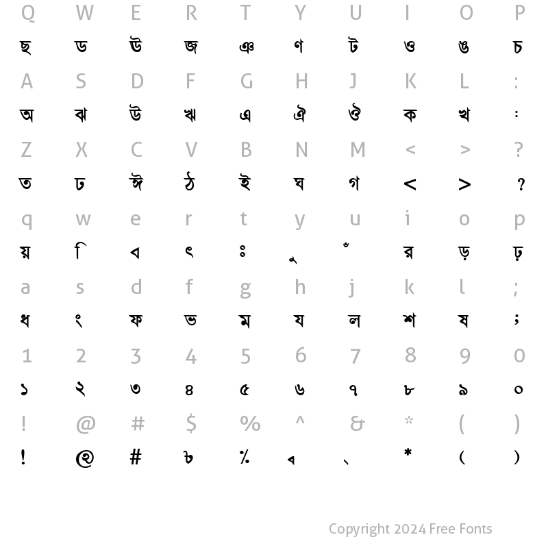 Character Map of DhanshirhiMJ Bold