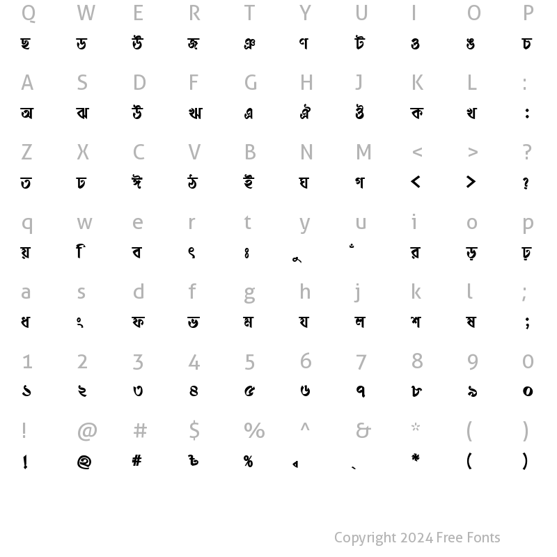 Character Map of DhonooMJ Bold