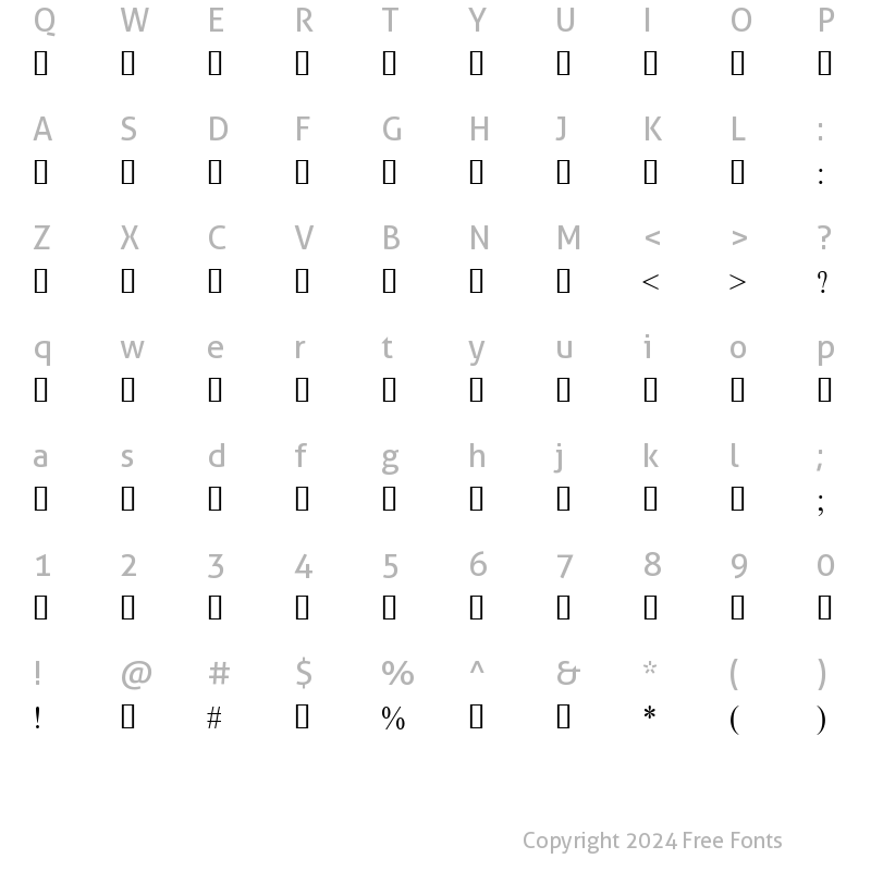 Character Map of DhonooOMJ Regular