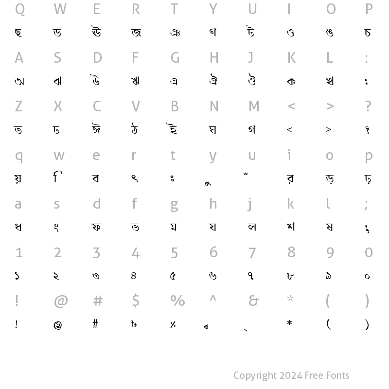 Character Map of DhorolaMJ Regular