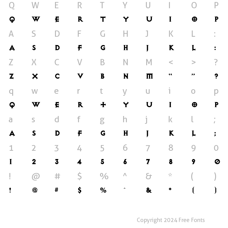 Character Map of Diablo Heavy