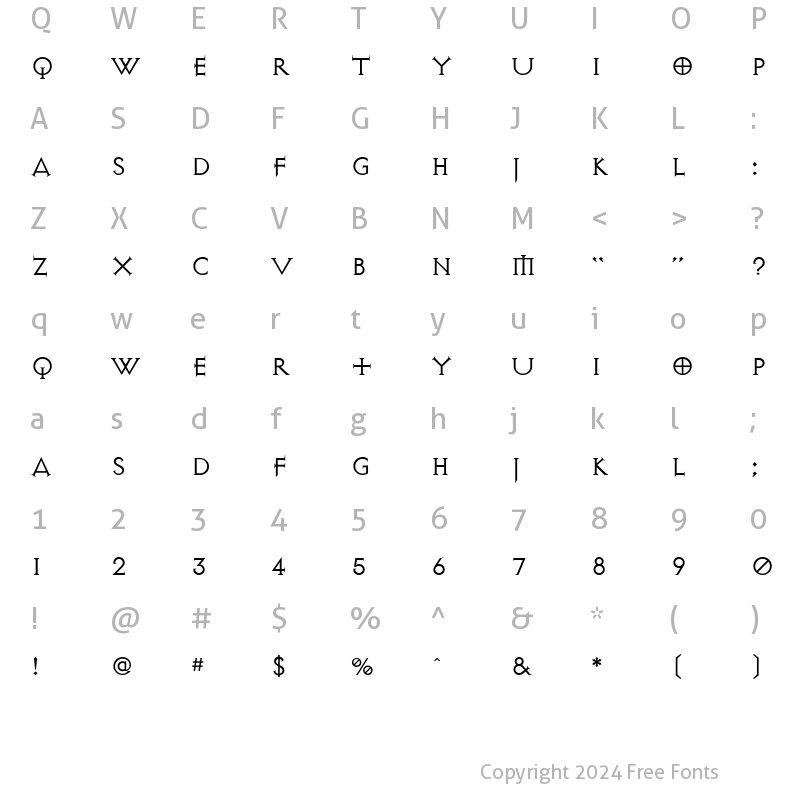 Character Map of Diablo Light