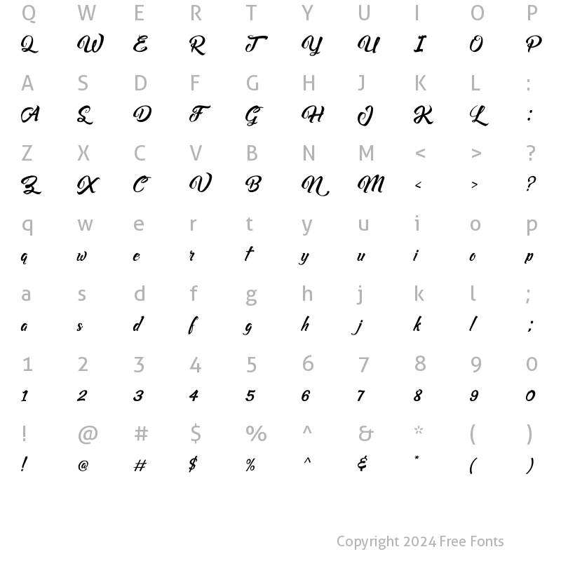 Character Map of Dialoveshe Regular