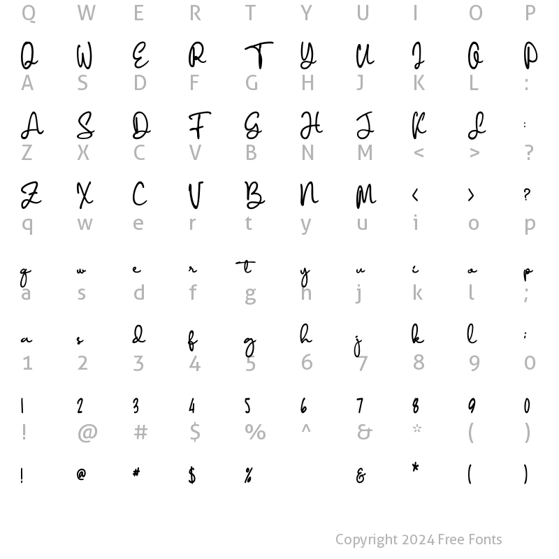 Character Map of Diamant handwriting Regular