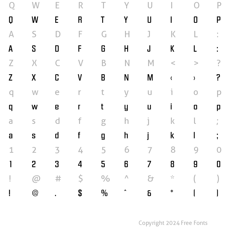 Character Map of Diamante-Medium Regular