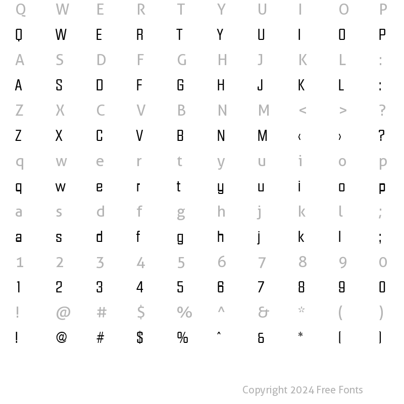 Character Map of Diamante-Serial Regular