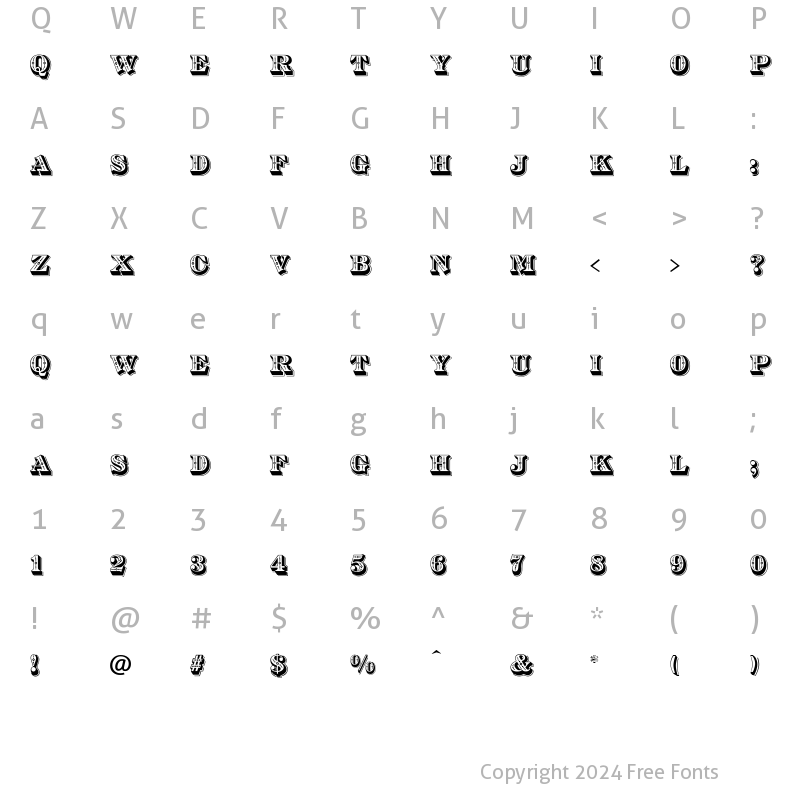 Character Map of Diamond Inlay Regular