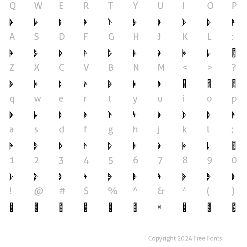 Character Map of Diamond Monogram Right