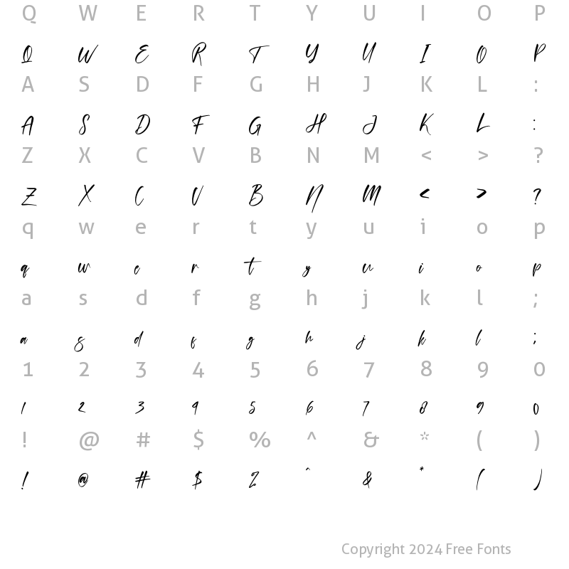 Character Map of Diamond Spark Regular