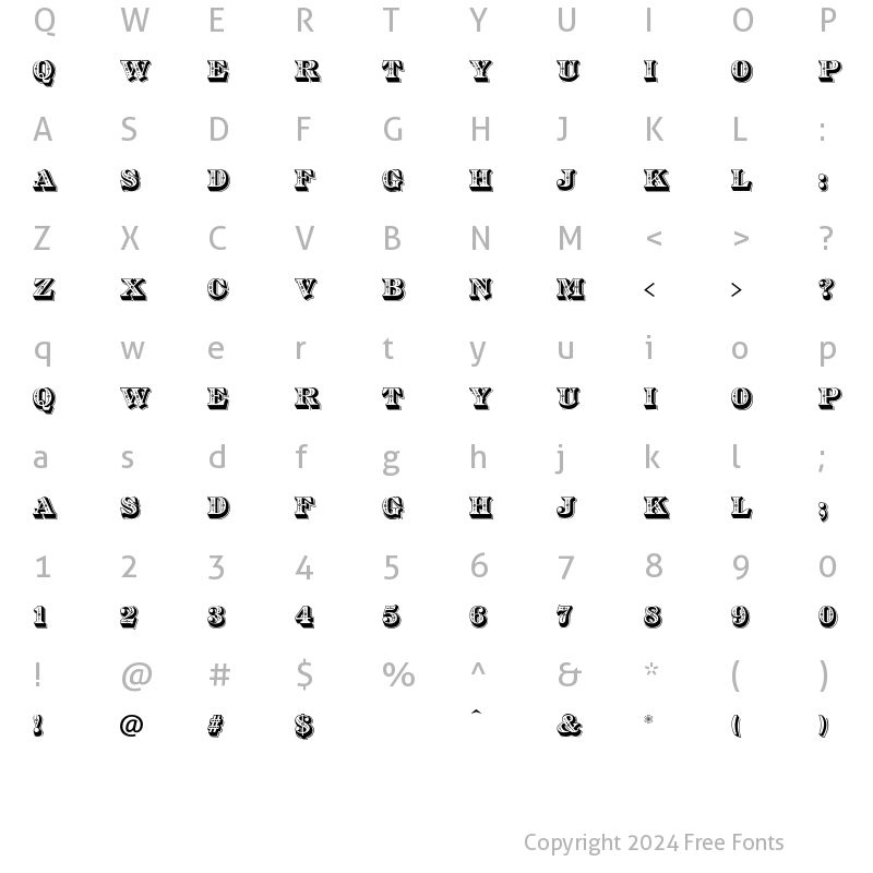 Character Map of DiamondInlay Regular