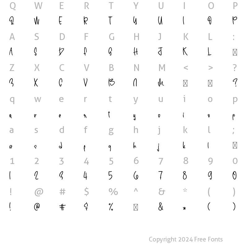 Character Map of Dianas Diary Regular