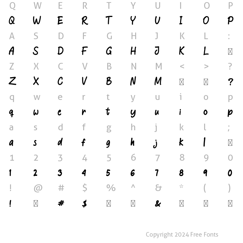 Character Map of Diary Alettima Regular