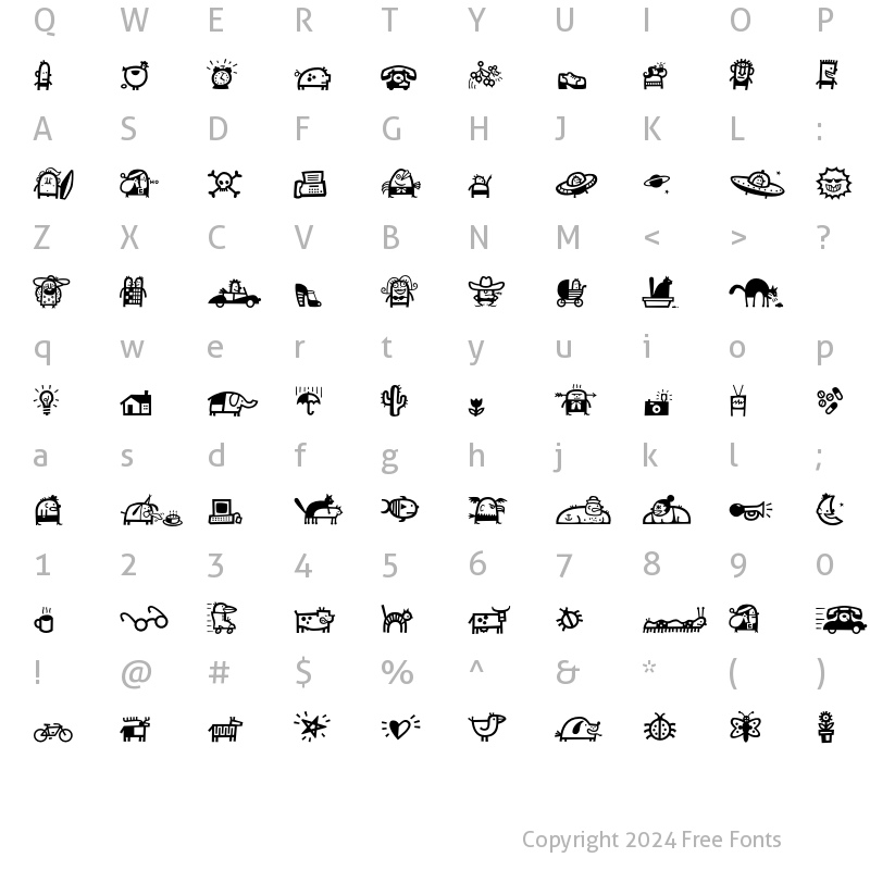 Character Map of DickAndJane Regular