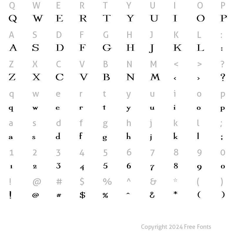 Character Map of Dickens Wd Bold Bold