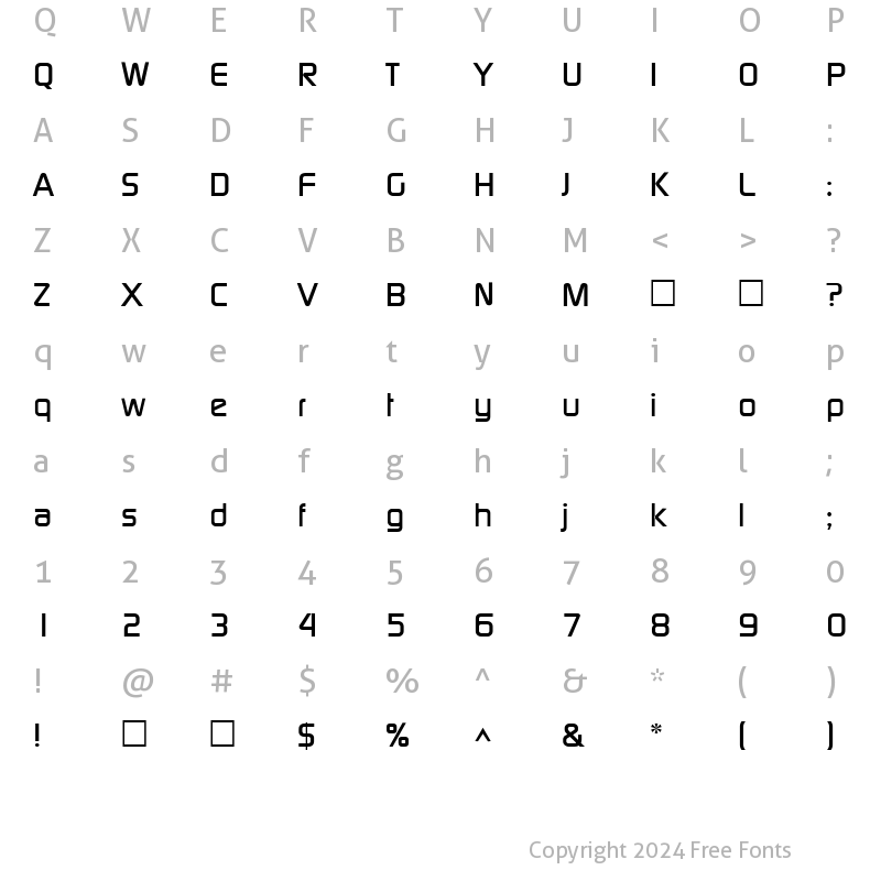 Character Map of DicotMedium Regular