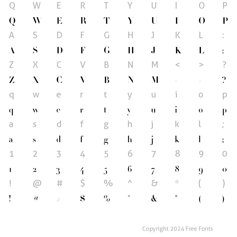 Character Map of Didot HTF-B96- Bold