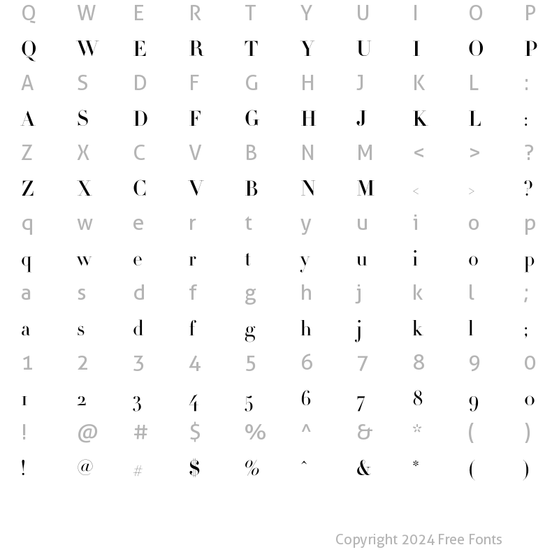 Character Map of Didot HTF-M42- Medium