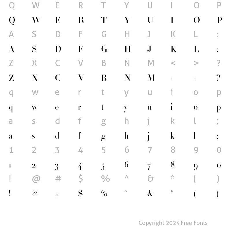 Character Map of Didot HTF-M96- Medium