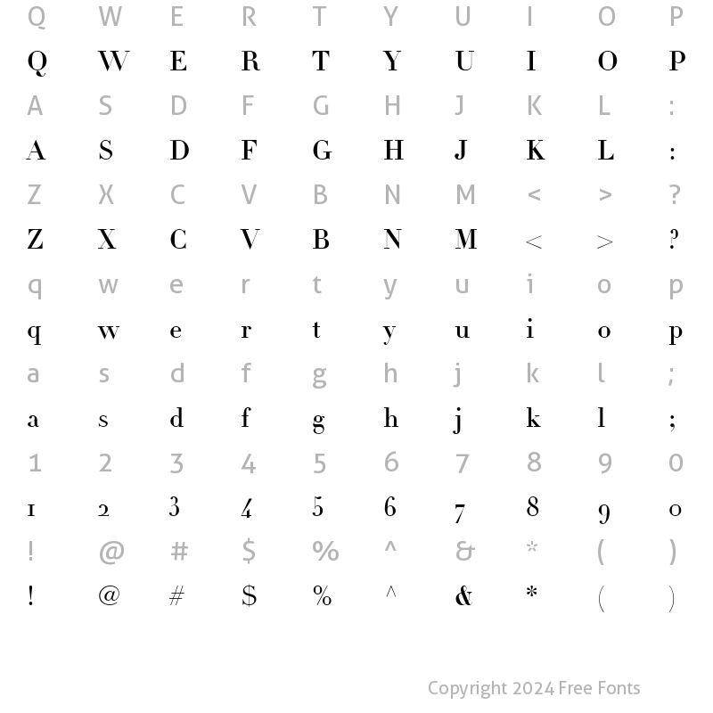 Character Map of Didot LH HeadlineOsF Regular