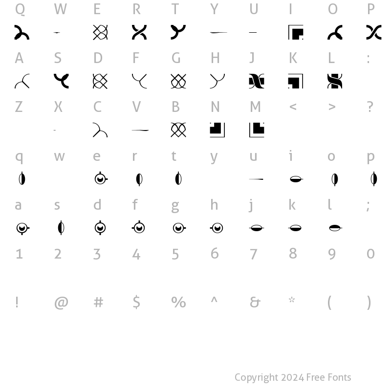 Character Map of Didot LH OrnamentsOne Regular