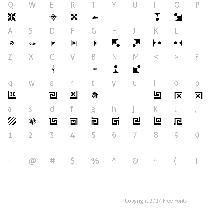 Character Map of Didot LH OrnamentsTwo Regular