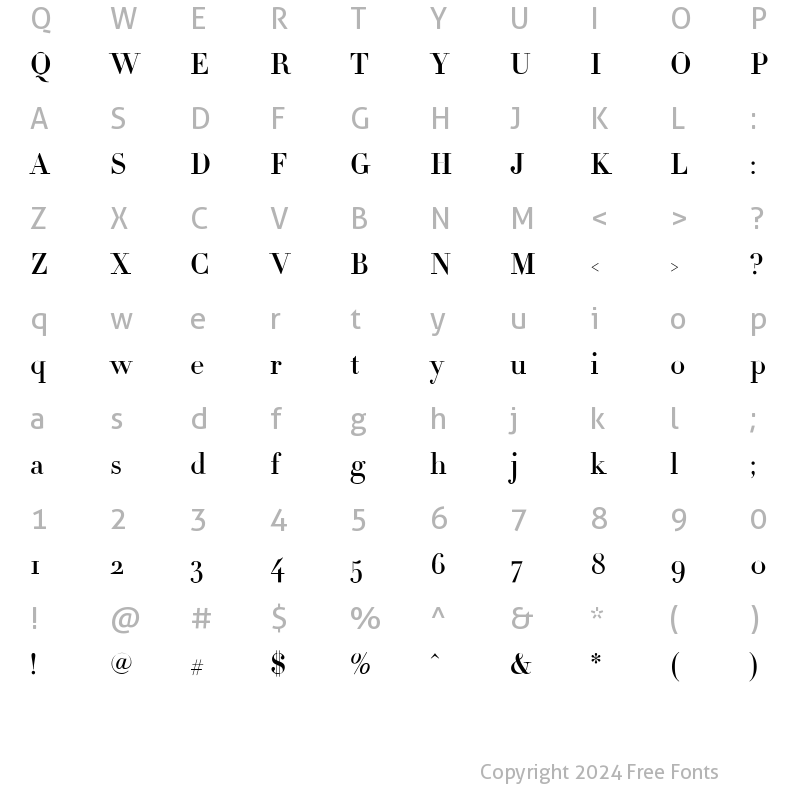 Character Map of Didot Medium