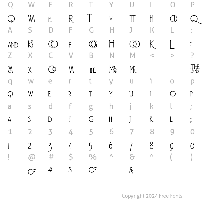 Character Map of Diehl Deco - Alts Regular