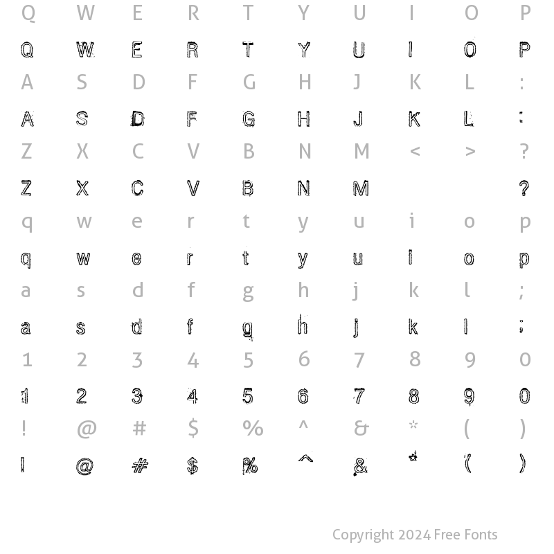 Character Map of DIESEL diesel