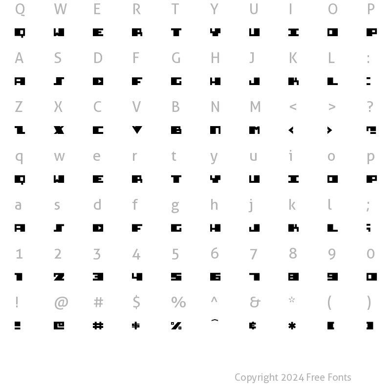 Character Map of Diesel Regular