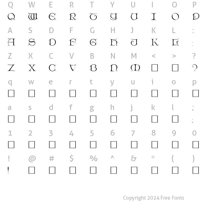 Character Map of DieterCaps Regular