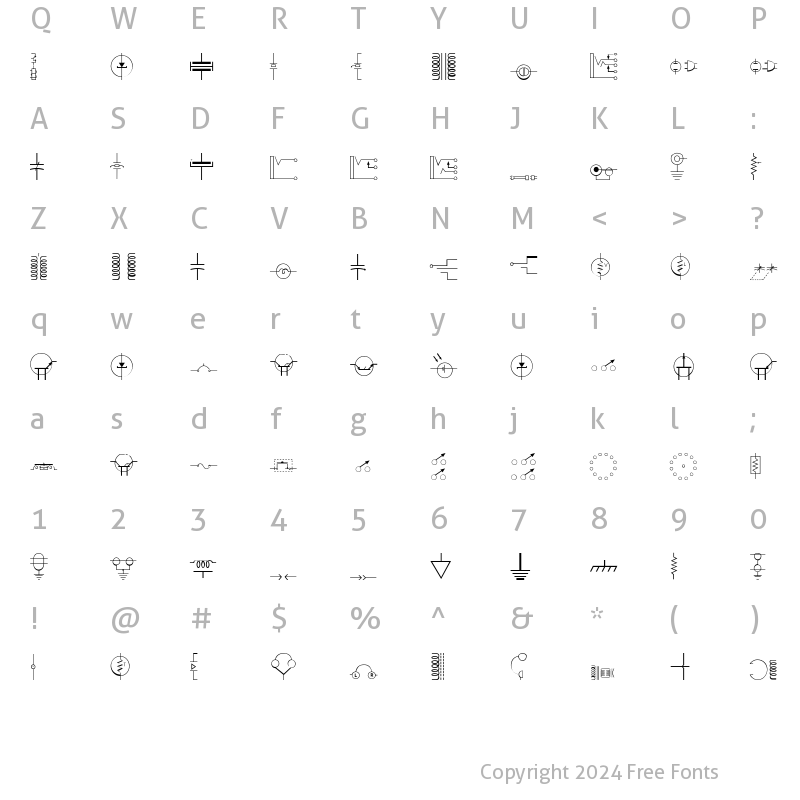 Character Map of Digelec-Thin Regular