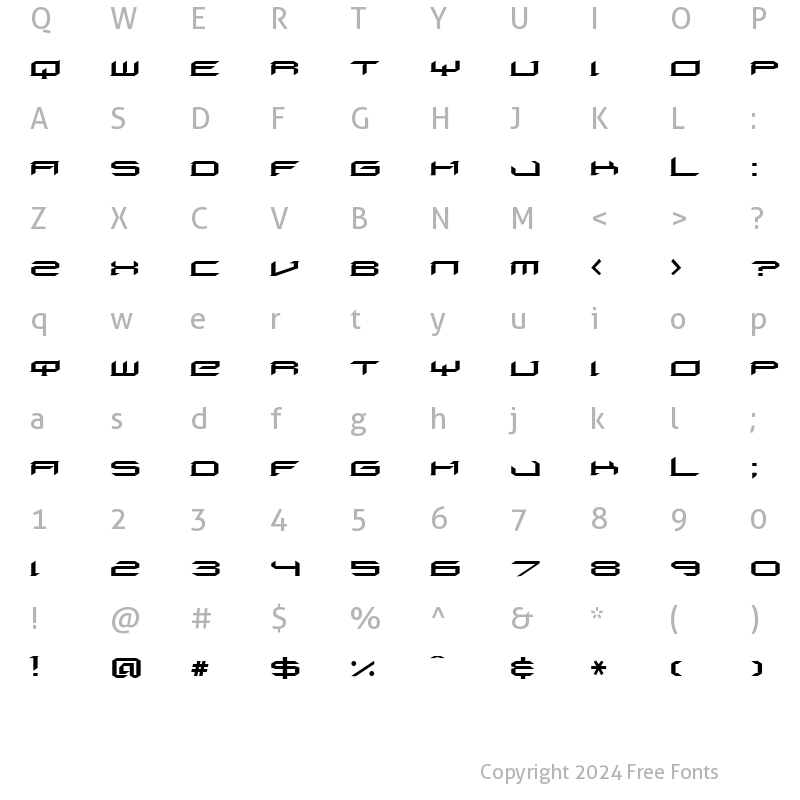 Character Map of Digeria Normal