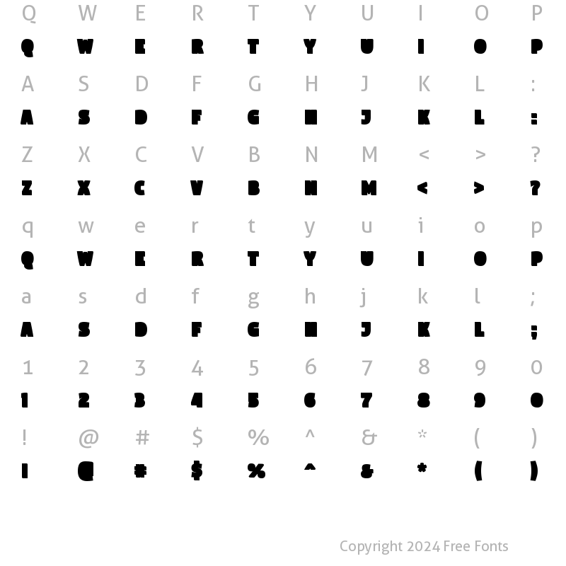 Character Map of DigicoBeryl Medium