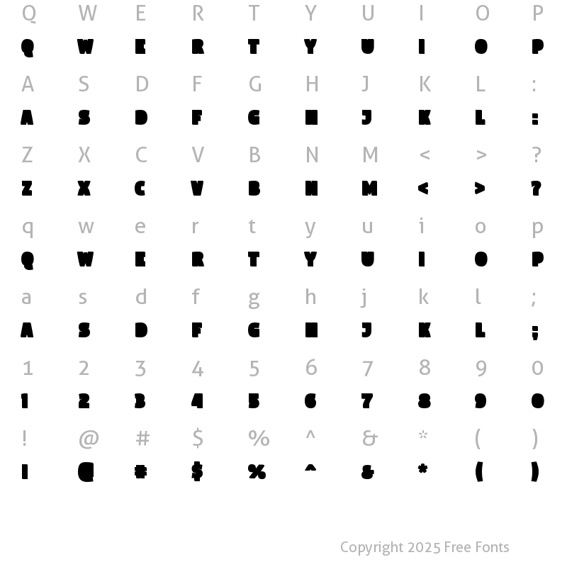 Character Map of DigicoCopper Medium