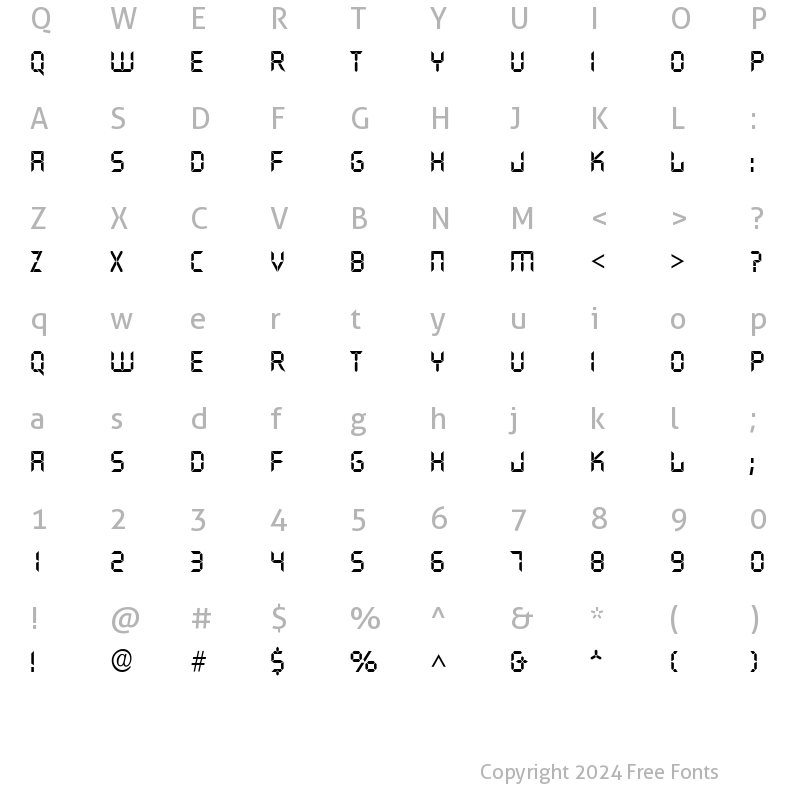 Character Map of Digiface Regular