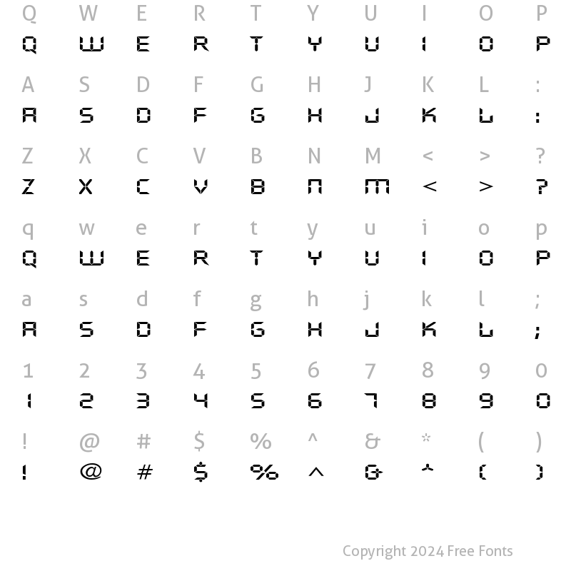 Character Map of DigifaceWide Regular