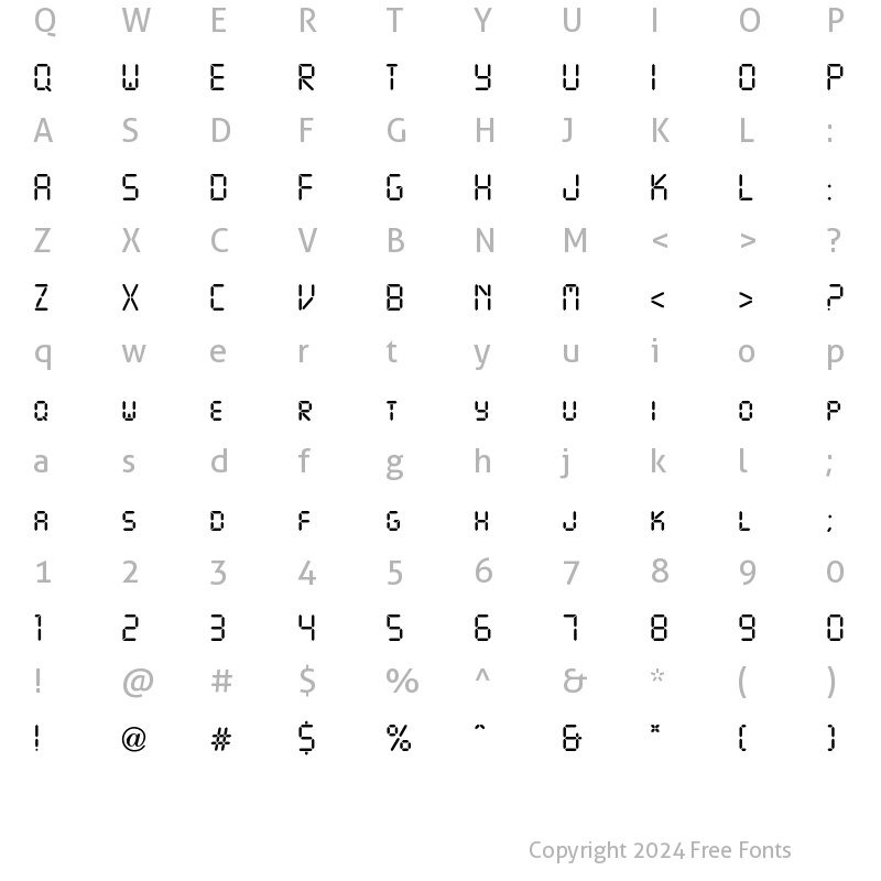 Character Map of Digital ICG Regular