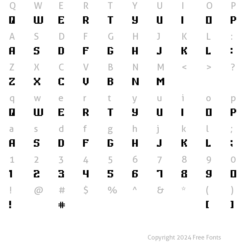 Character Map of Digital Thin