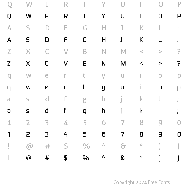 Character Map of DigitalEF Medium