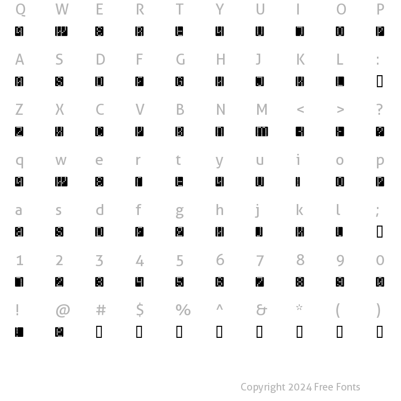 Character Map of Digitalis Bold