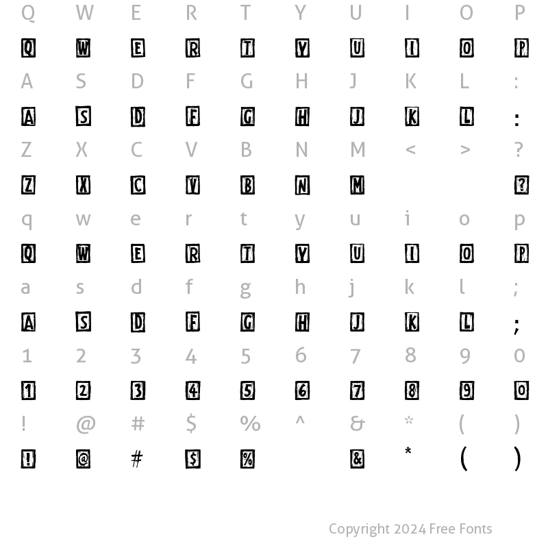 Character Map of DigiWdctOpn ITC Black