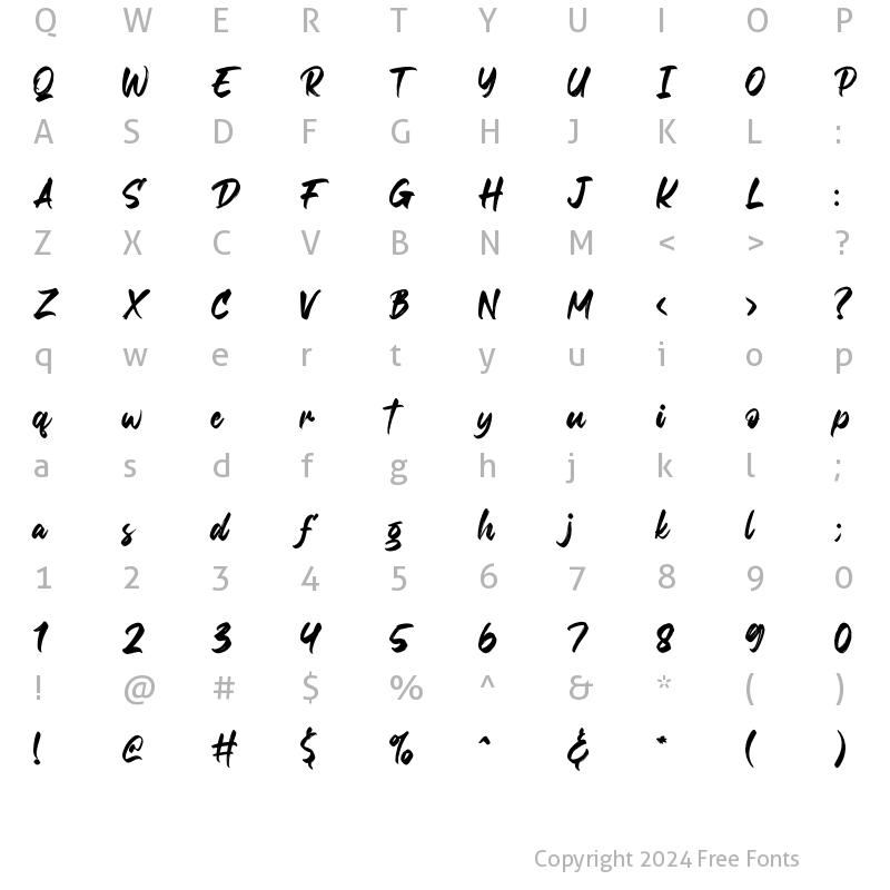 Character Map of Digofetto Regular