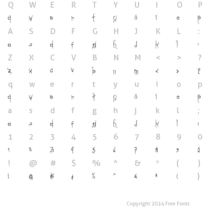 Character Map of dilate. normal