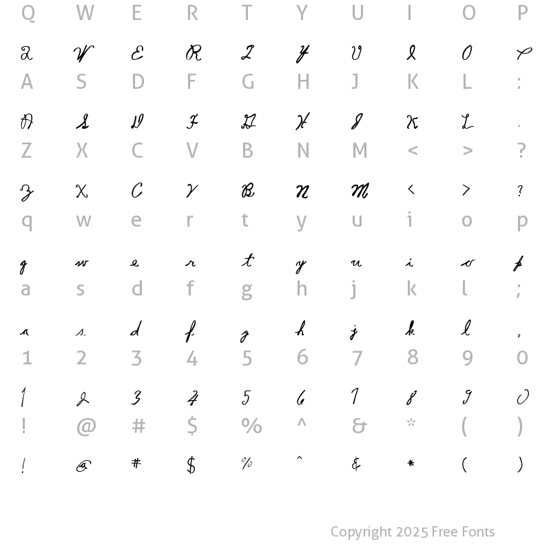 Character Map of Dillinger Concise