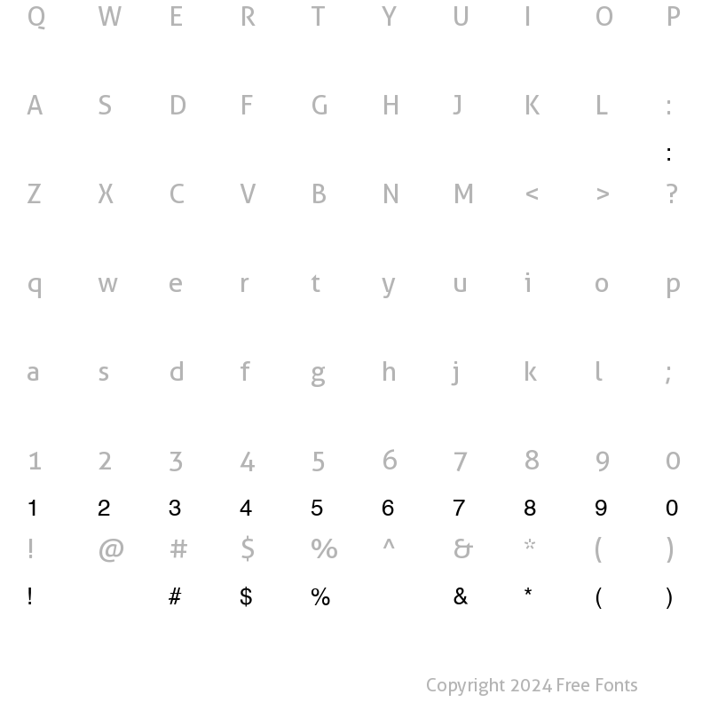 Character Map of Dima Naskh Regular